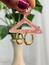 Gold Bamboo Circle Hoops