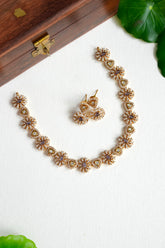 Premium Floral Drop Necklace Set - AN18