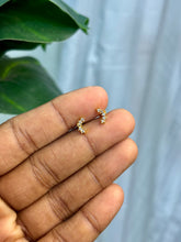 Crystal Crescent Gold plated Flat-Back Studs - SSB23