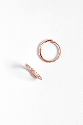 ROSE GOLD Elegant 316 L Surgical Steel SIDE stone Nose Ring - NR03-RG