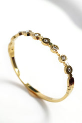 316 L Anti-Tarnish Crystal Circle Bracelet – Gold Finish
