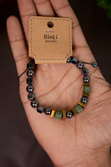 Midnight Lava Stone Bead Bracelet-MB01