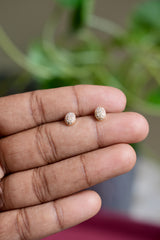 Cute Oval CZ Earlobe studs - H12