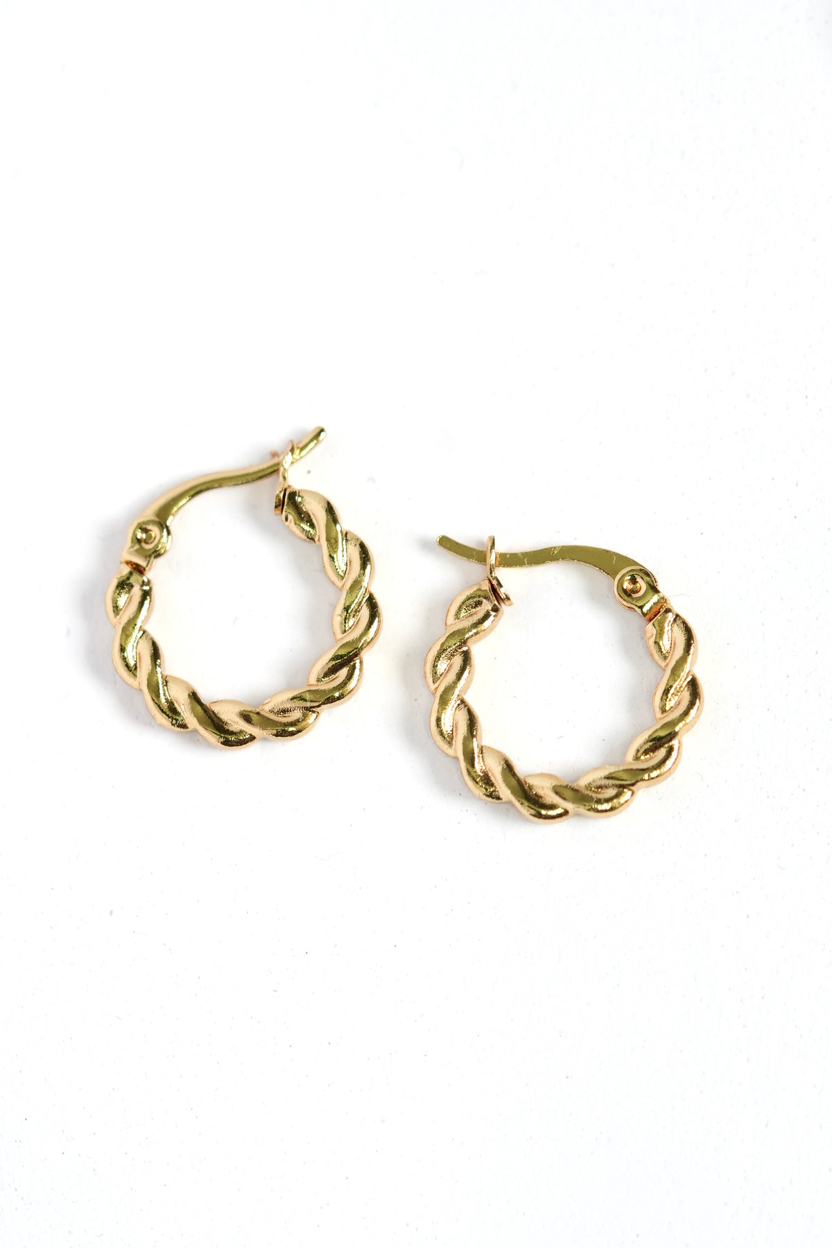 Twisted Gold Hoop Earrings