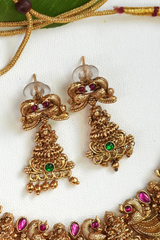 Amritha Mayurika – Ruby & Emerald Antique Necklace set - TN004