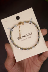 Grey Stone Gold Accent Bracelet-LB002