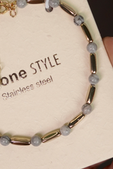 Grey Stone Gold Accent Bracelet-LB002