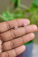 Floral 5 Petal Round Earlobe studs - H9