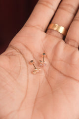 Rosegold Butterfly Stone Earlobe/Helix Studs -Diamond Replica-HS 116