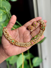 Premium Antique Pearl Temple Choker Set - AN21