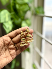 Peacock Grace AD Jhumka - AJ03