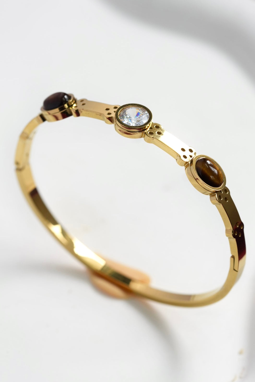 316L-Tiger Eye Trinity Anti-Tarnish Bracelet