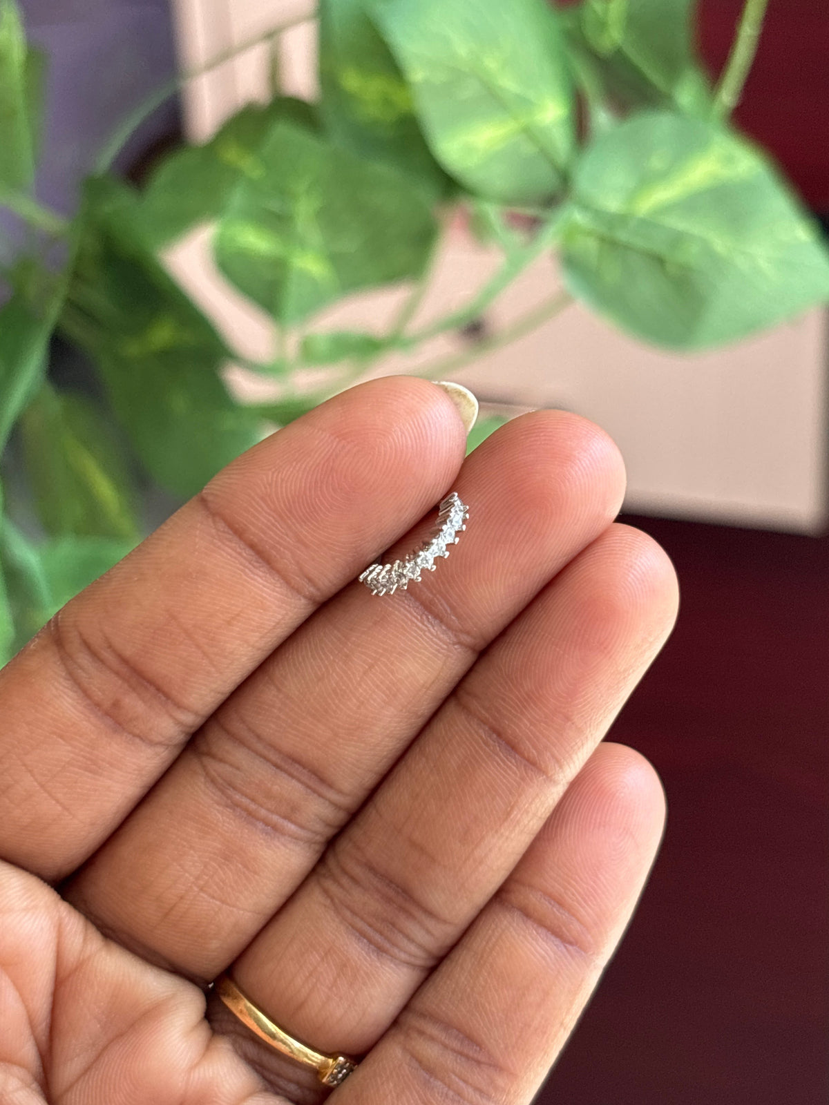 Elegant Matte Finish Silver Crown Nose ring (8 mm diameter and 2 mm thickness)- NR07