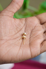 Pearl Stoned Gold Earlobe studs - H7