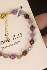 Lavender Ruby Bead Bracelet -LB001