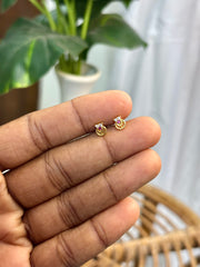 Elegant Spiral Stoned Gold plated Flat-Back Studs - SSB22