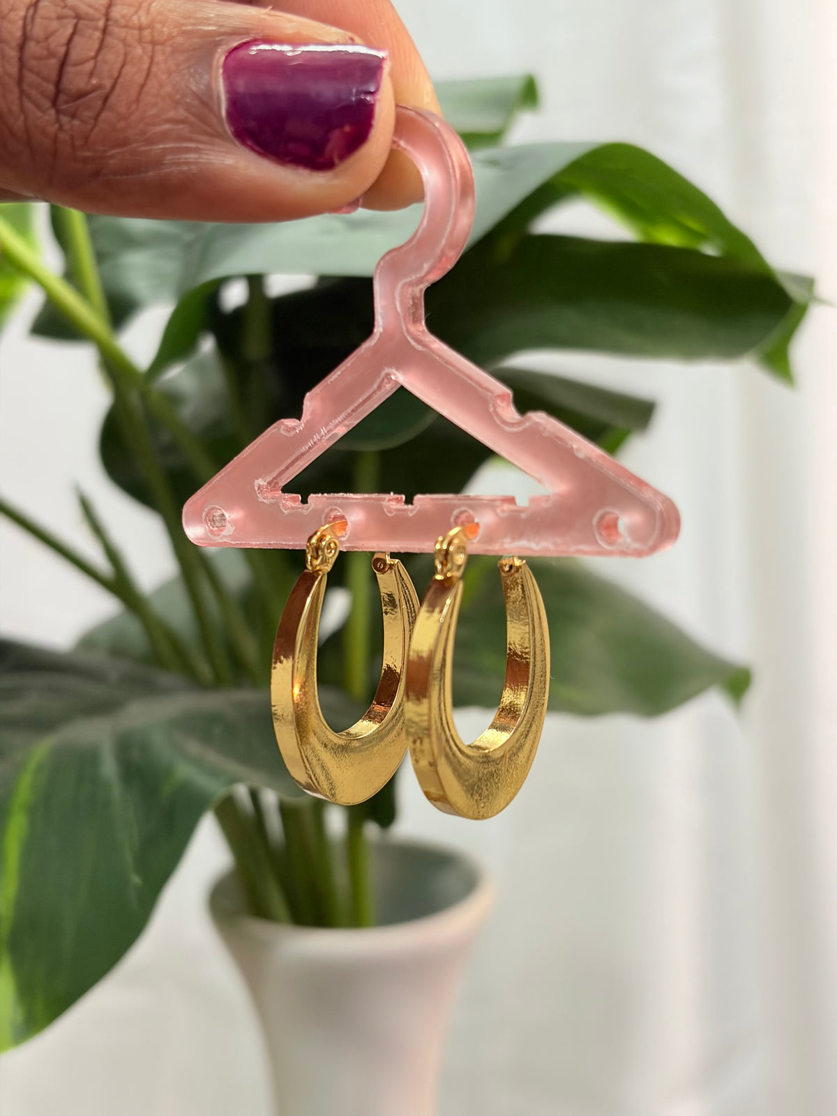 Oval Gold Hoop Earrings