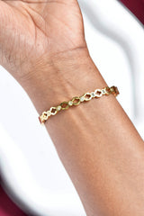 316 L Crystal Link Anti Tarnish Bracelet – Gold Finish
