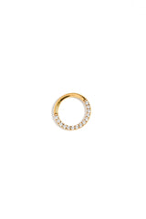 316 L Elegant Crystal Front Stoned Nose Ring/Septum Ring