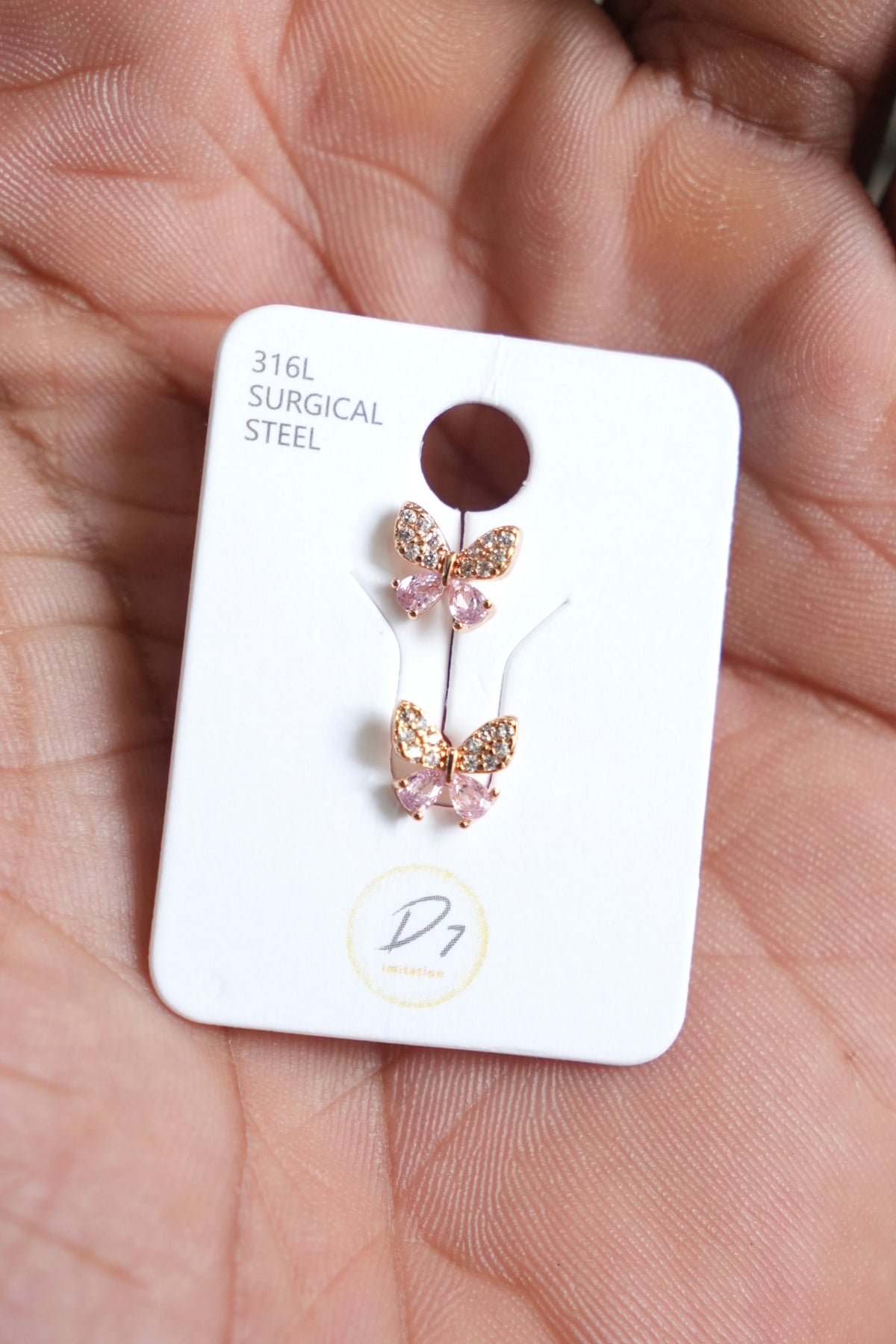 Butterfly Luxe Studs-Imported Premium 316L Stainless Steel Earlobe/Helix studs - H19