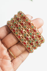 Antique Temple Stone Designer Bangle - Set of 1 - AB02