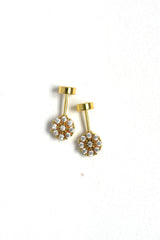 Floral CZ Bugadi | Gold Finish Cartilage Stud