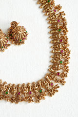 Premium Antique Temple Lakshmi Necklace Set - AN22