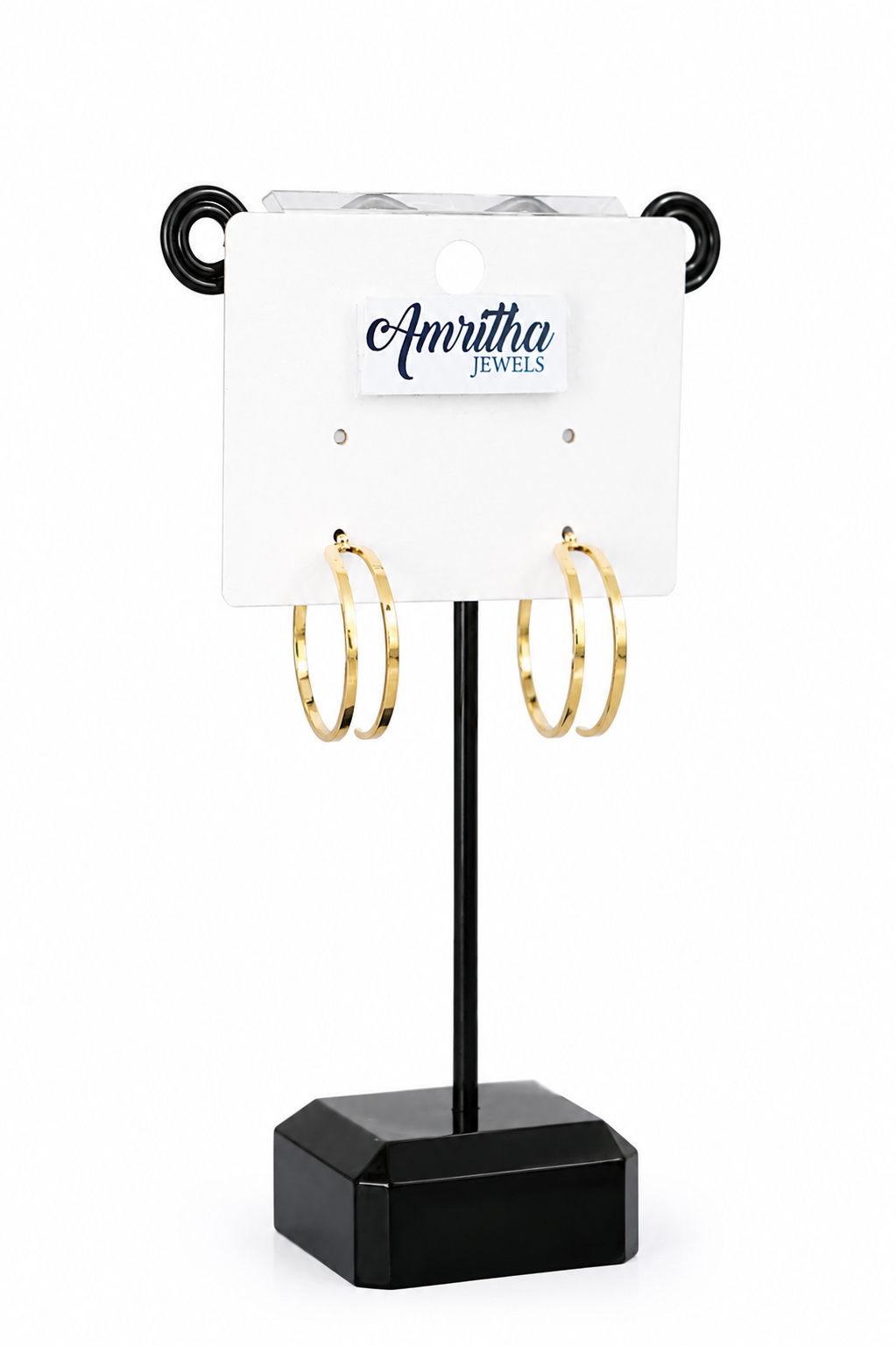 Two layered Gold Hoop Earrings-HE015
