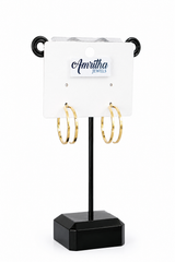 Two layered Gold Hoop Earrings-HE015