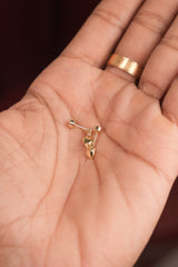 Hanging love  Earlobe/Helix Studs -Diamond Replica-HS 121