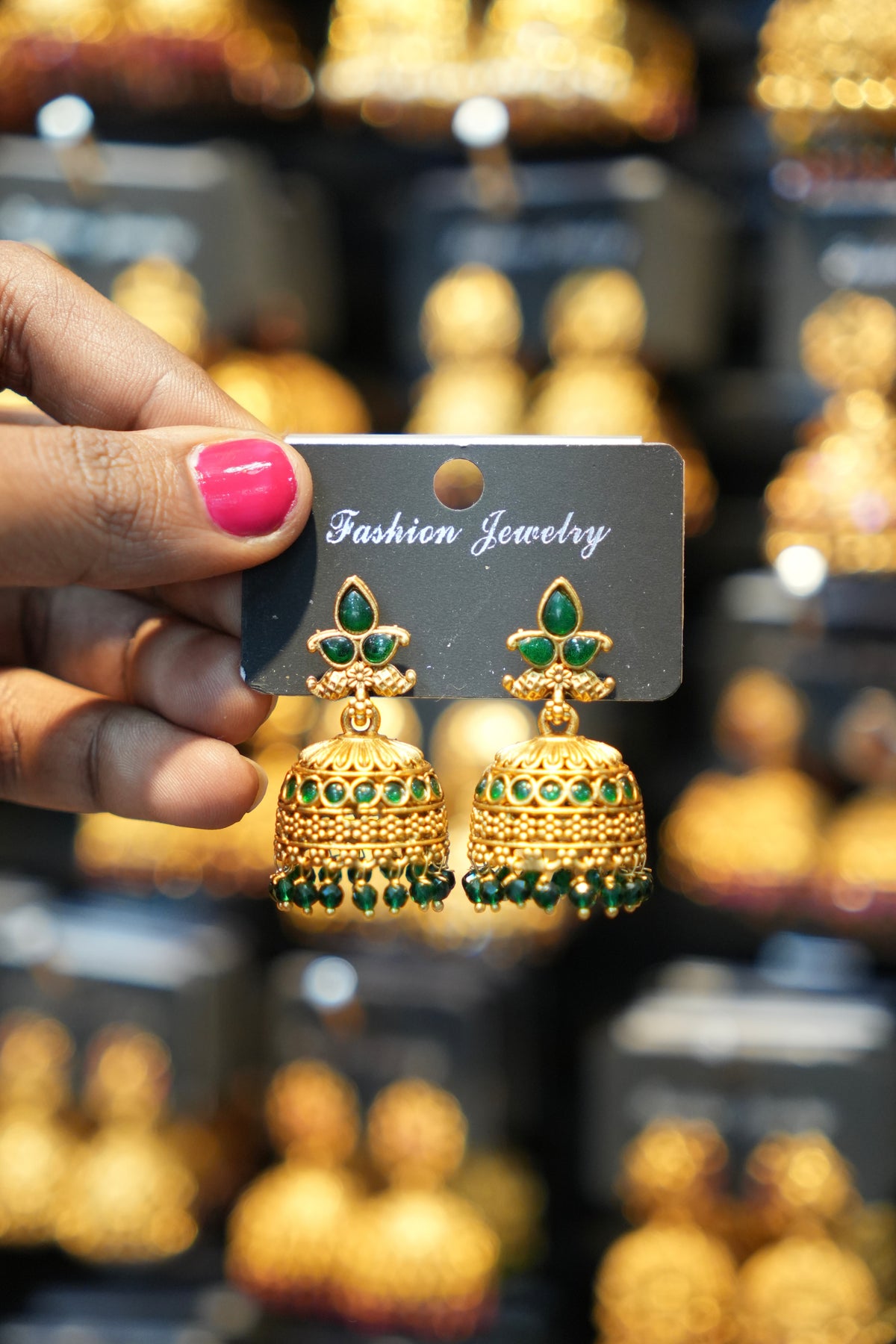 Royal Lakshmi stoned Jhumka - TJ20