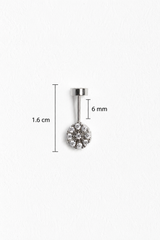 Floral CZ Bugadi | Gold Finish Cartilage Stud