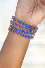 Crystal Bloom Gold Bangles (Set of 1)-BB01