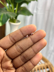 Pink Ruby Round Flat-Back Studs - SSB21