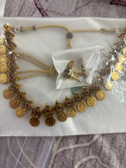 Amritha Shankari Coin Necklace Set - TN006