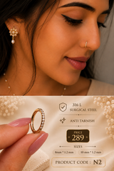 316 L Elegant Crystal SIDE stoned Nose Ring