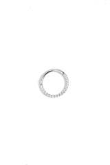 316 L Elegant Crystal Front Stoned Nose Ring/Septum Ring