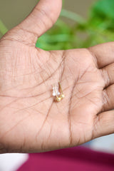 Gold Round Stoned Earlobe studs - H5