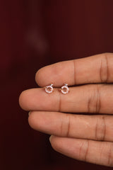 Diamond Replica Rosegold Planet Earlobe/Helix Studs - HS 114