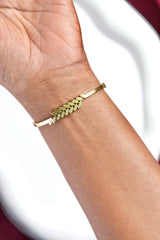 316L- Crystal Leaf Anti-Tarnish Stainless Steel Bracelet
