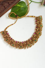 Amritha Mayurika – Ruby & Emerald Antique Necklace set - TN004