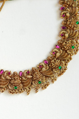 Amritha Mayurika – Ruby & Emerald Antique Necklace set - TN004