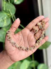 Premium Floral Drop Necklace Set - AN18