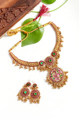 Amritha Mallika Antique Necklace Set - TN007