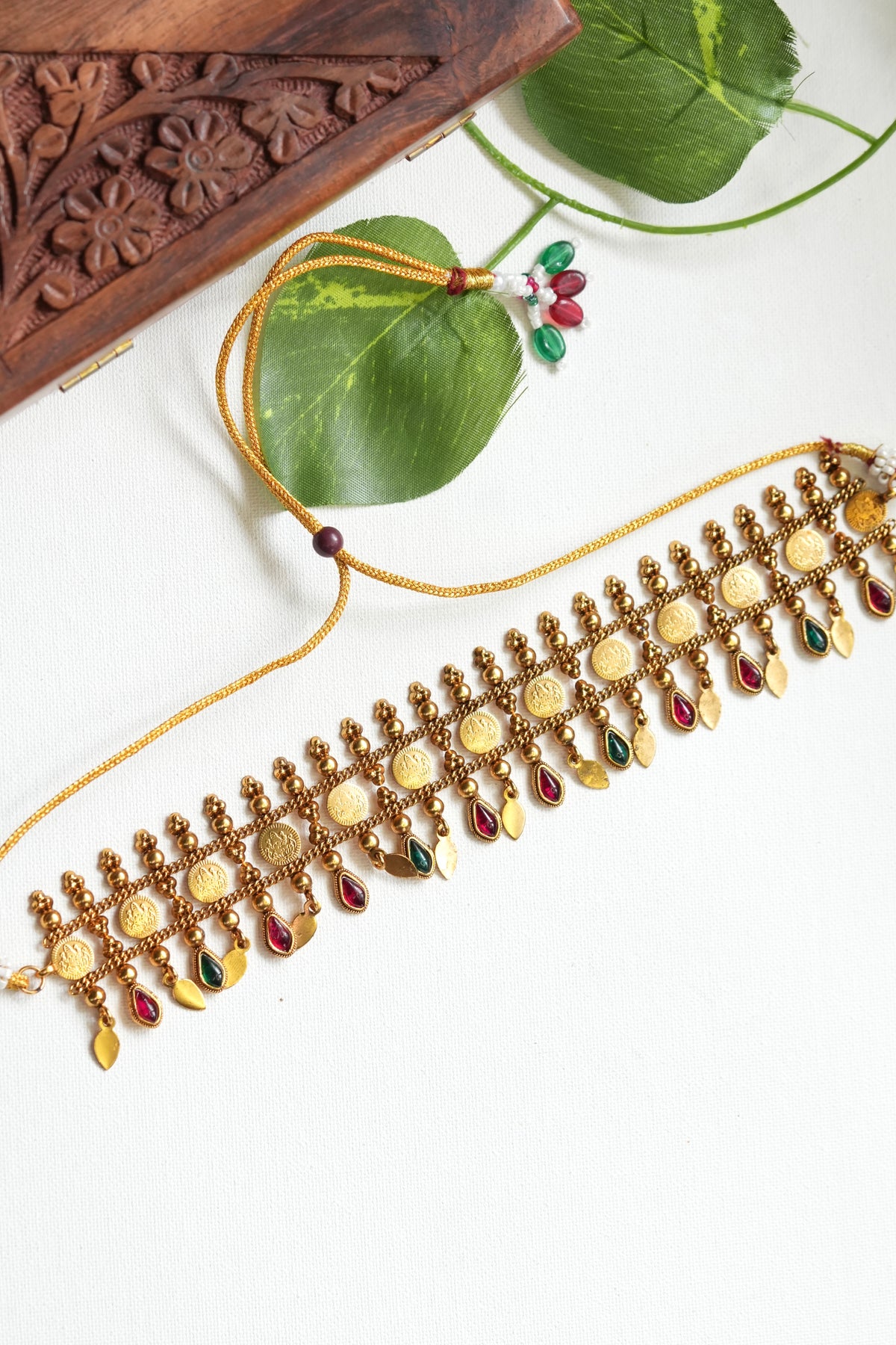 13. Amritha Vinaya Antique Coin Choker Set - TC007