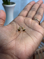 Anti tarnish Black butterfly helix studs - H1