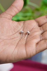 Pearl Stoned Silver Earlobe studs - H8