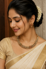 Premium Antique Pearl Temple Choker Set - AN21