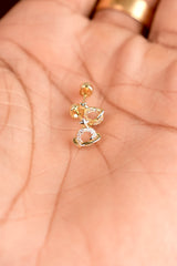 Gold Planet Earlobe/Helix Studs -Diamond Replica-HS 115