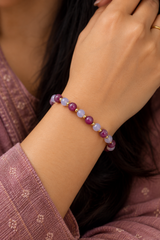 Lavender Ruby Bead Bracelet -LB001